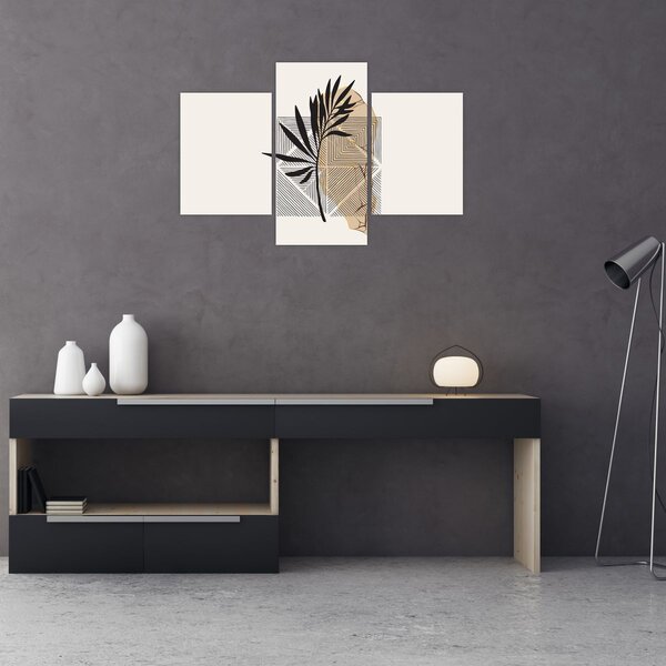 Slika - Apstrakcija s tropskim lišćem N⁰1 (90x60 cm)