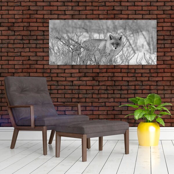 Slika - Lisac, crno-bijela (120x50 cm)