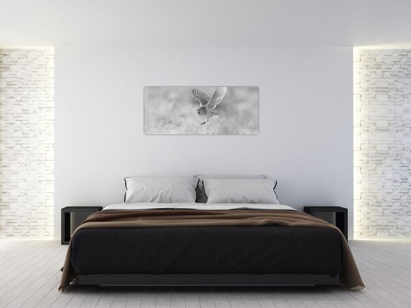 Slika - Sova, crno-bijela (120x50 cm)