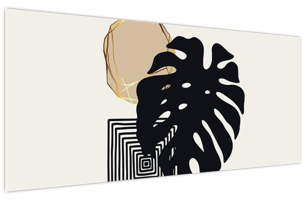 Slika - Apstrakcija s tropskim lišćem N⁰2 (120x50 cm)