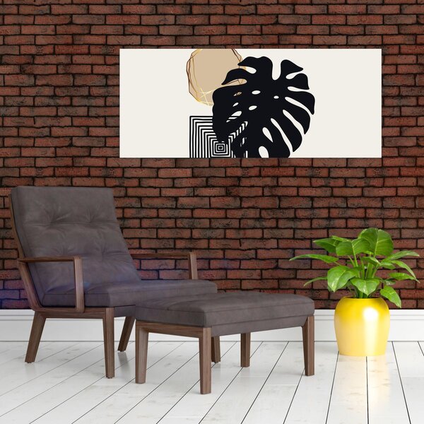 Slika - Apstrakcija s tropskim lišćem N⁰2 (120x50 cm)