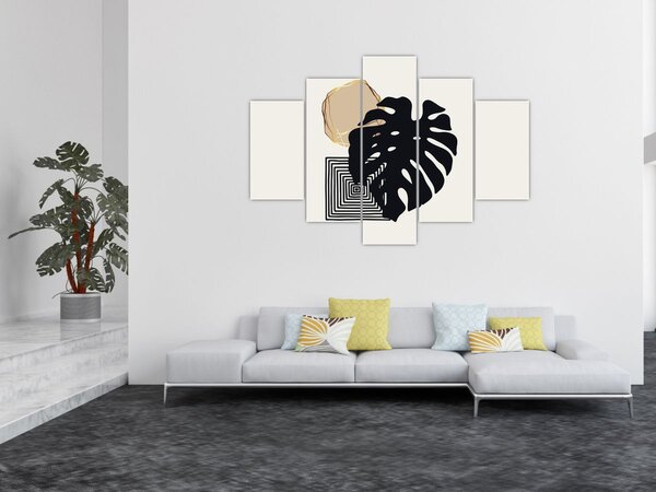 Slika - Apstrakcija s tropskim lišćem N⁰2 (150x105 cm)