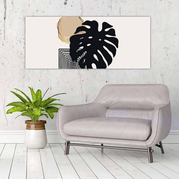Slika - Apstrakcija s tropskim lišćem N⁰2 (120x50 cm)
