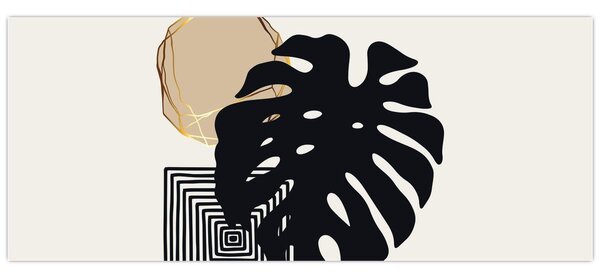 Slika - Apstrakcija s tropskim lišćem N⁰2 (120x50 cm)