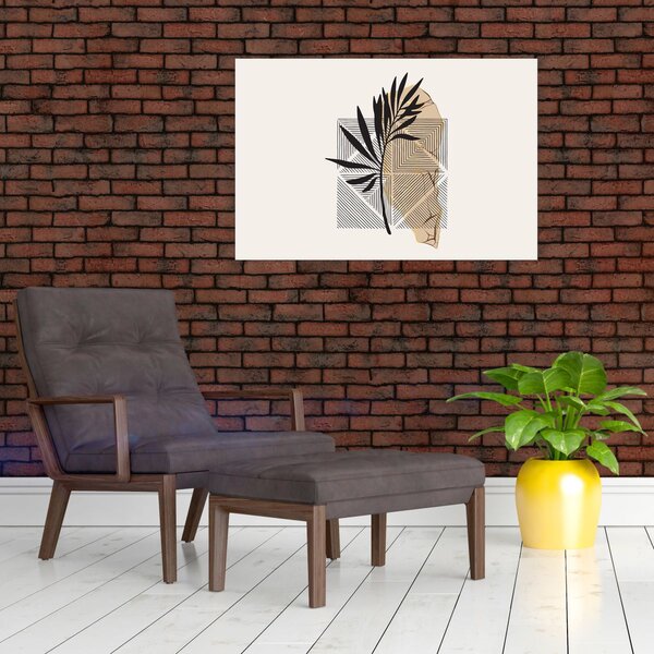 Slika - Apstrakcija s tropskim lišćem N⁰1 (90x60 cm)