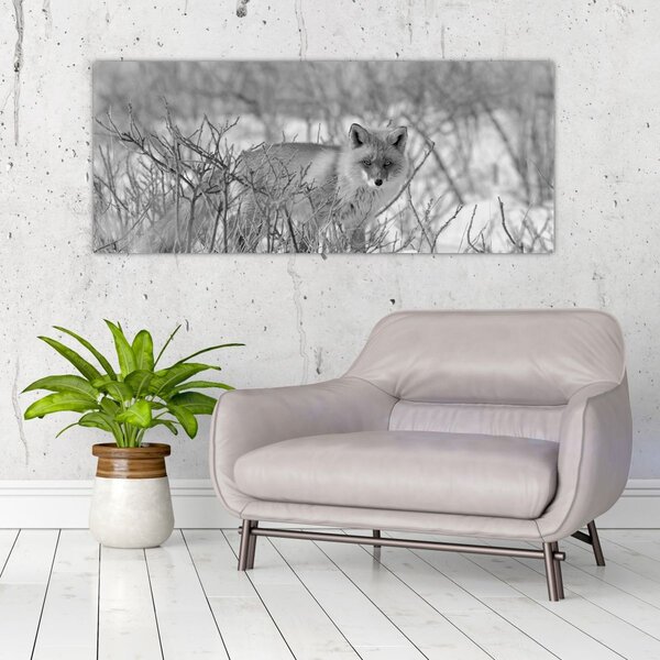 Slika - Lisac, crno-bijela (120x50 cm)