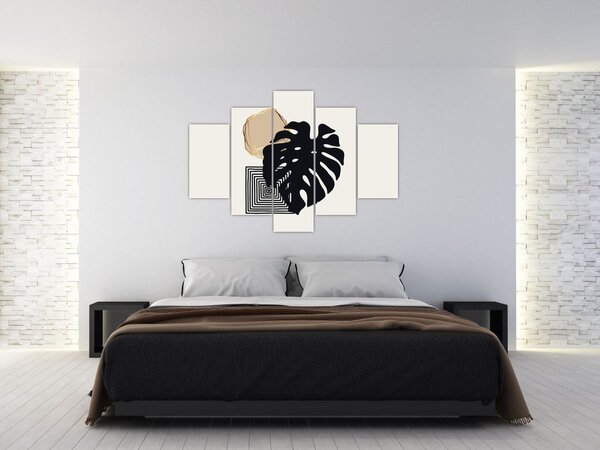 Slika - Apstrakcija s tropskim lišćem N⁰2 (150x105 cm)