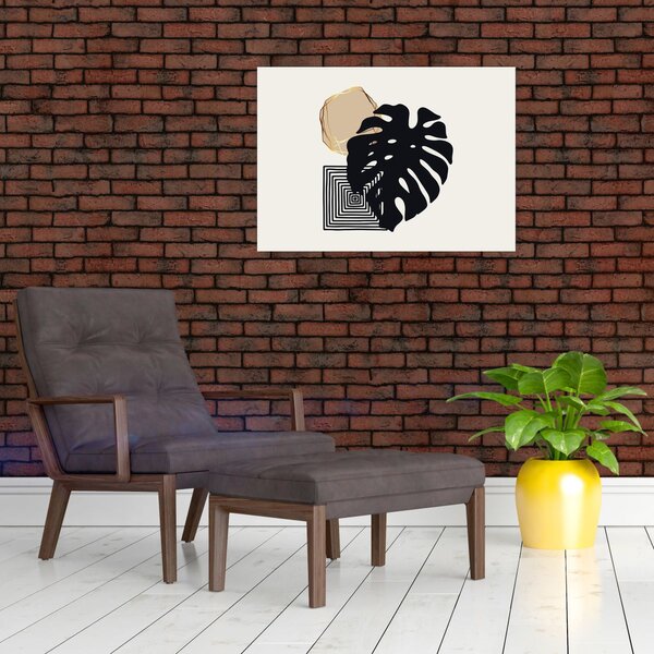 Slika - Apstrakcija s tropskim lišćem N⁰2 (70x50 cm)