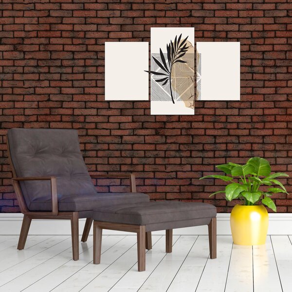 Slika - Apstrakcija s tropskim lišćem N⁰1 (90x60 cm)
