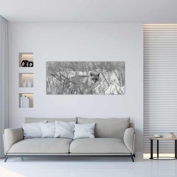 Slika - Lisac, crno-bijela (120x50 cm)