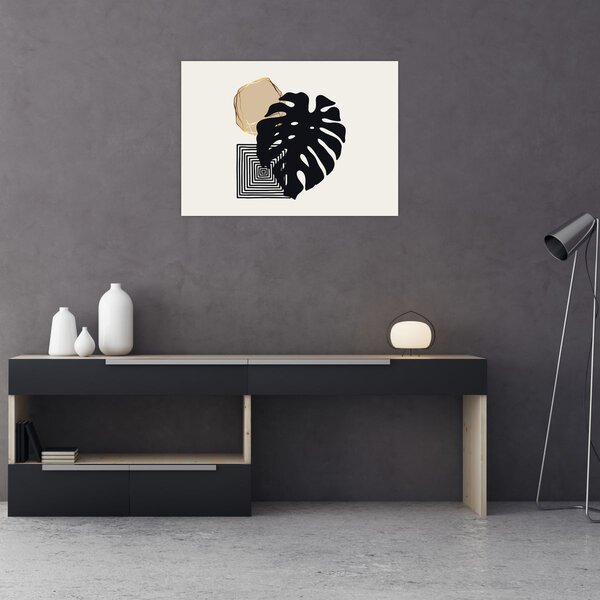 Slika - Apstrakcija s tropskim lišćem N⁰2 (70x50 cm)