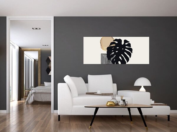 Slika - Apstrakcija s tropskim lišćem N⁰2 (120x50 cm)