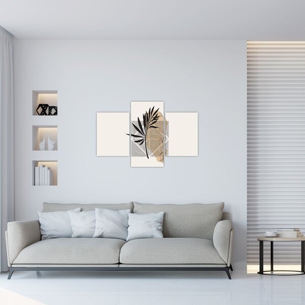 Slika - Apstrakcija s tropskim lišćem N⁰1 (90x60 cm)