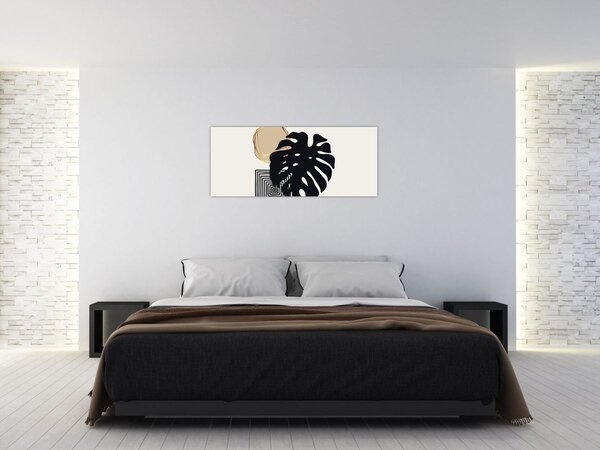 Slika - Apstrakcija s tropskim lišćem N⁰2 (120x50 cm)