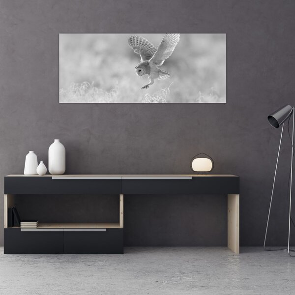Slika - Sova, crno-bijela (120x50 cm)