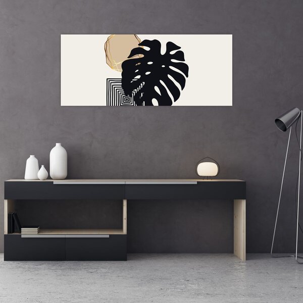 Slika - Apstrakcija s tropskim lišćem N⁰2 (120x50 cm)