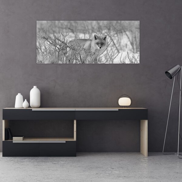 Slika - Lisac, crno-bijela (120x50 cm)
