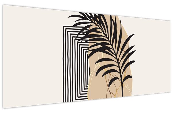 Slika - Apstrakcija s tropskim lišćem N⁰3 (120x50 cm)