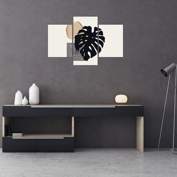 Slika - Apstrakcija s tropskim lišćem N⁰2 (90x60 cm)