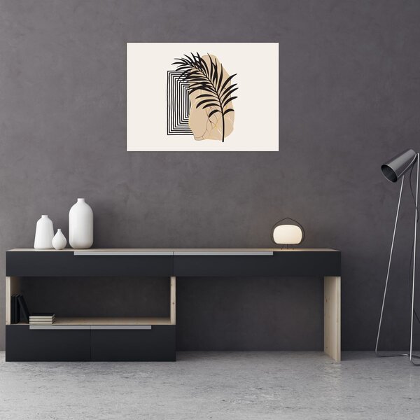 Slika - Apstrakcija s tropskim lišćem N⁰3 (70x50 cm)