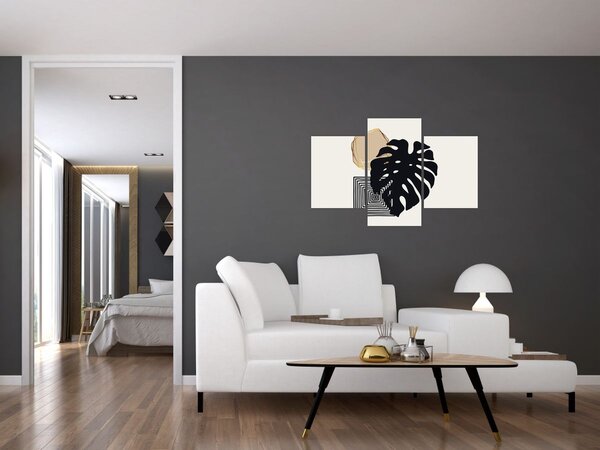 Slika - Apstrakcija s tropskim lišćem N⁰2 (90x60 cm)