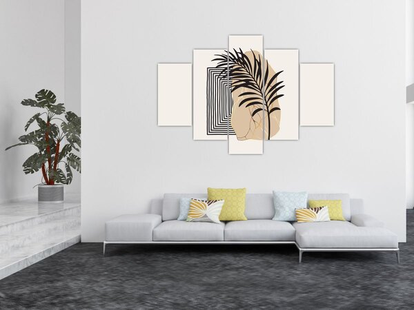Slika - Apstrakcija s tropskim lišćem N⁰3 (150x105 cm)