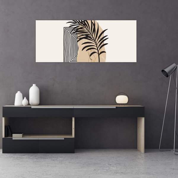 Slika - Apstrakcija s tropskim lišćem N⁰3 (120x50 cm)