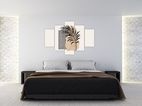 Slika - Apstrakcija s tropskim lišćem N⁰3 (150x105 cm)