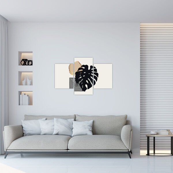 Slika - Apstrakcija s tropskim lišćem N⁰2 (90x60 cm)