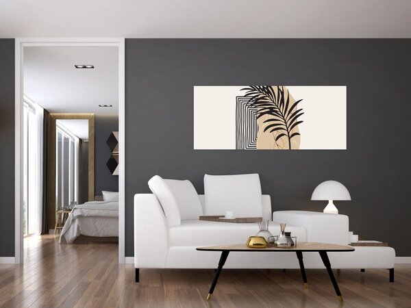 Slika - Apstrakcija s tropskim lišćem N⁰3 (120x50 cm)