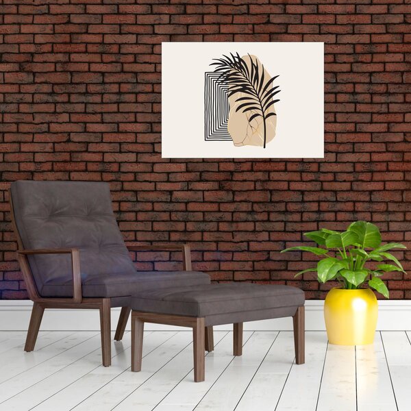 Slika - Apstrakcija s tropskim lišćem N⁰3 (70x50 cm)