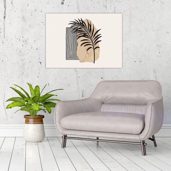 Slika - Apstrakcija s tropskim lišćem N⁰3 (70x50 cm)
