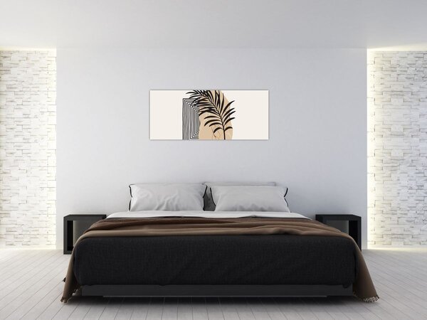 Slika - Apstrakcija s tropskim lišćem N⁰3 (120x50 cm)