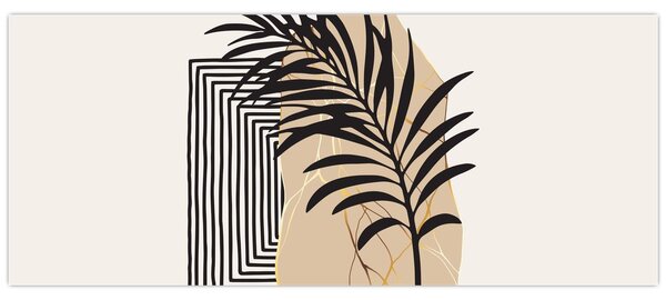 Slika - Apstrakcija s tropskim lišćem N⁰3 (120x50 cm)