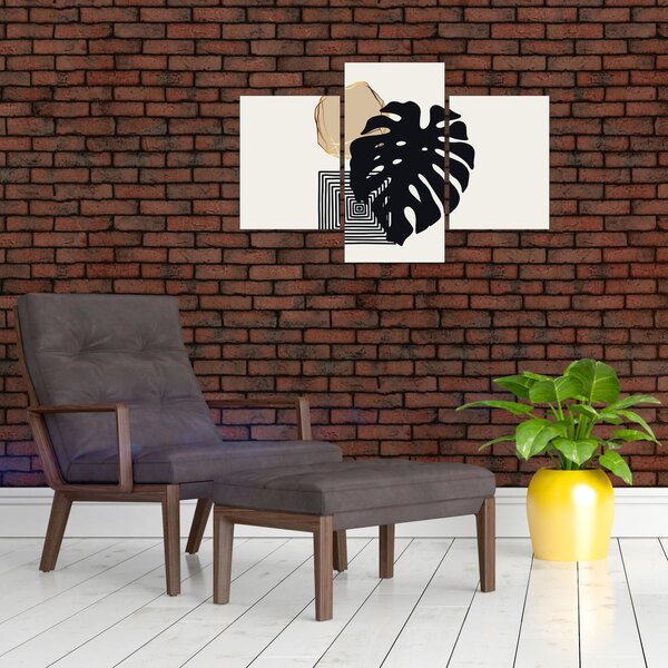 Slika - Apstrakcija s tropskim lišćem N⁰2 (90x60 cm)