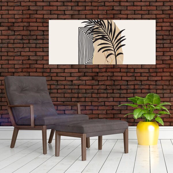 Slika - Apstrakcija s tropskim lišćem N⁰3 (120x50 cm)