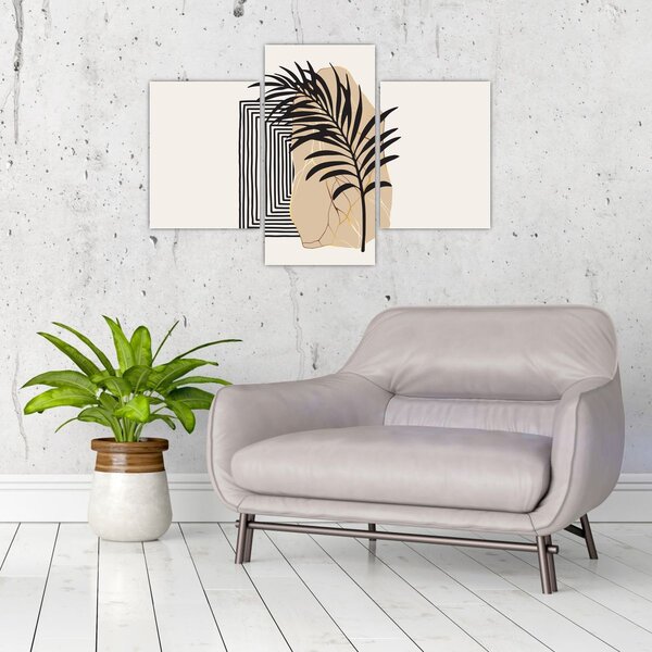 Slika - Apstrakcija s tropskim lišćem N⁰3 (90x60 cm)
