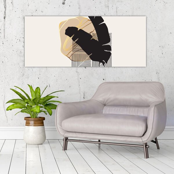 Slika - Apstrakcija s tropskim lišćem N⁰4 (120x50 cm)