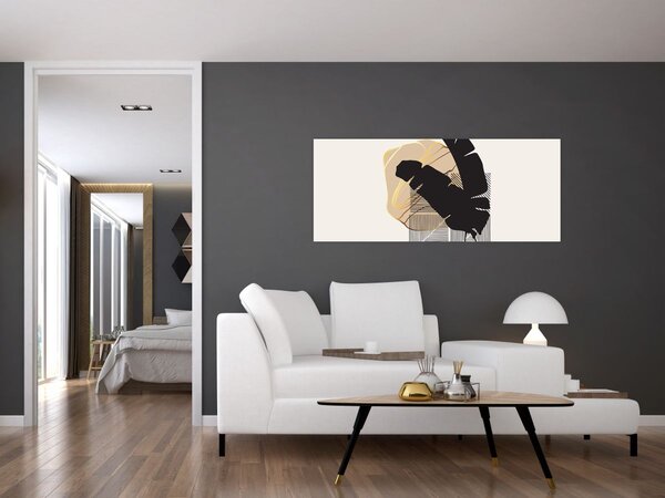 Slika - Apstrakcija s tropskim lišćem N⁰4 (120x50 cm)