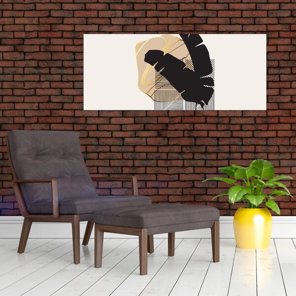 Slika - Apstrakcija s tropskim lišćem N⁰4 (120x50 cm)
