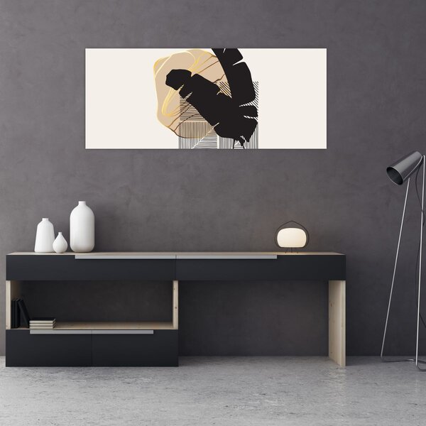 Slika - Apstrakcija s tropskim lišćem N⁰4 (120x50 cm)