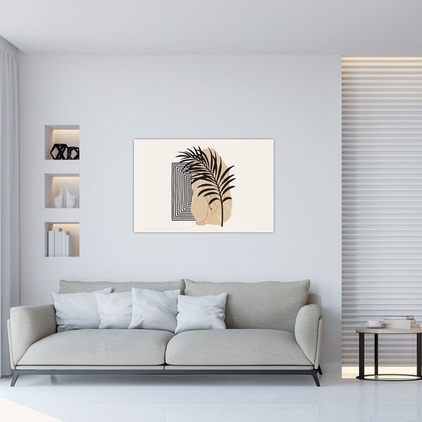 Slika - Apstrakcija s tropskim lišćem N⁰3 (90x60 cm)