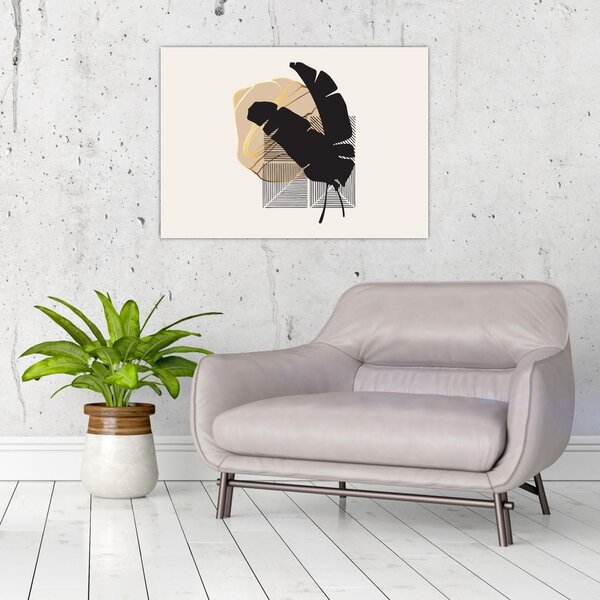 Slika - Apstrakcija s tropskim lišćem N⁰4 (70x50 cm)