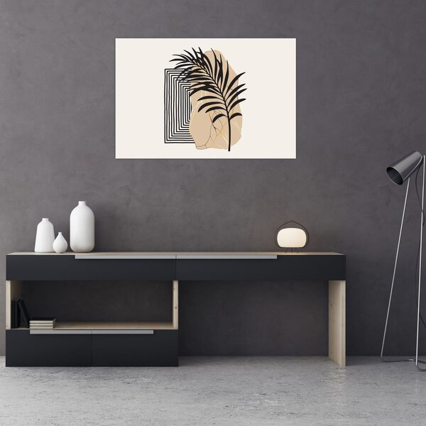 Slika - Apstrakcija s tropskim lišćem N⁰3 (90x60 cm)