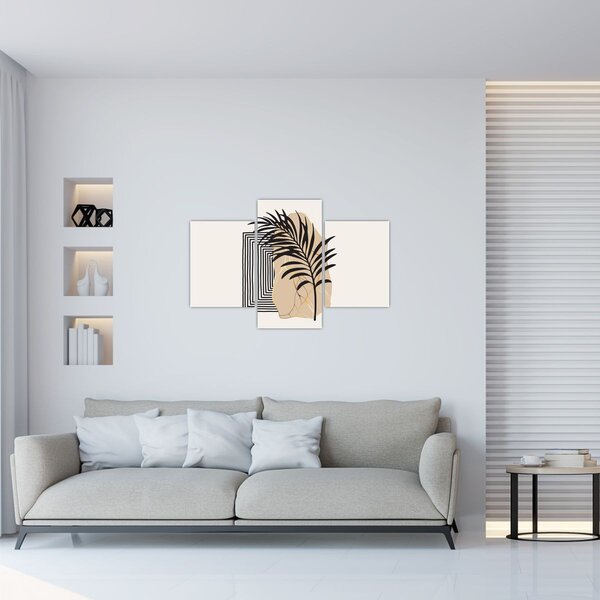 Slika - Apstrakcija s tropskim lišćem N⁰3 (90x60 cm)