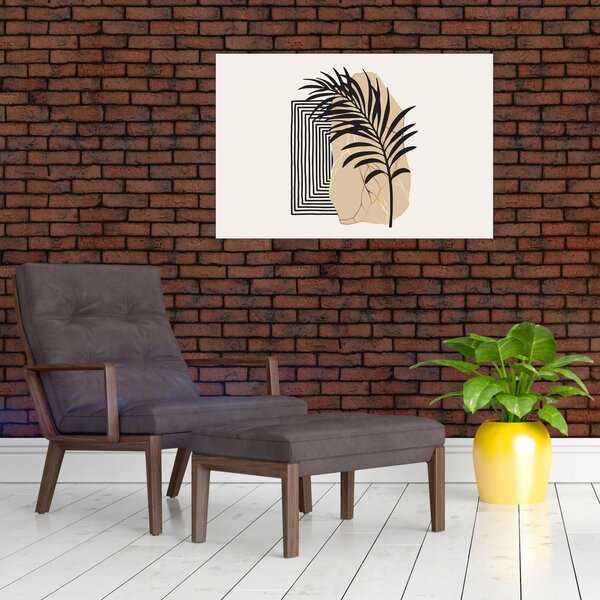 Slika - Apstrakcija s tropskim lišćem N⁰3 (90x60 cm)