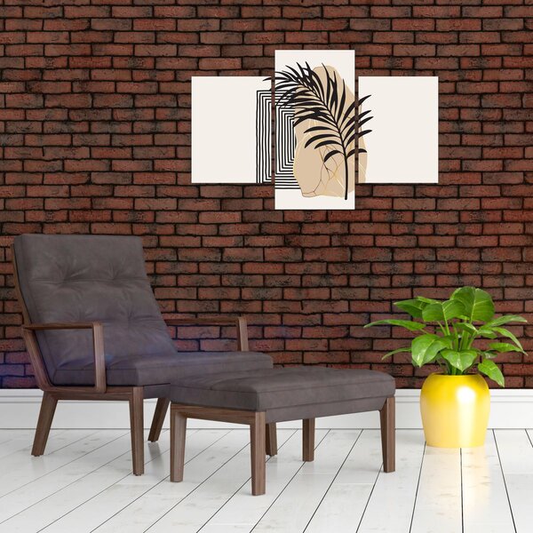 Slika - Apstrakcija s tropskim lišćem N⁰3 (90x60 cm)
