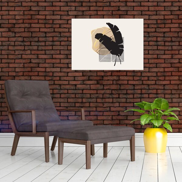Slika - Apstrakcija s tropskim lišćem N⁰4 (70x50 cm)