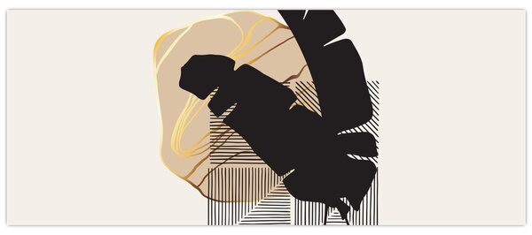 Slika - Apstrakcija s tropskim lišćem N⁰4 (120x50 cm)