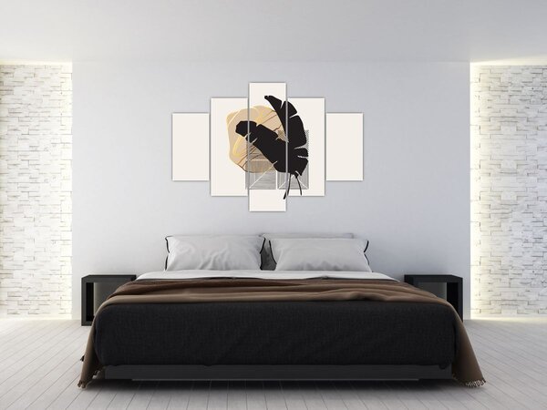 Slika - Apstrakcija s tropskim lišćem N⁰4 (150x105 cm)